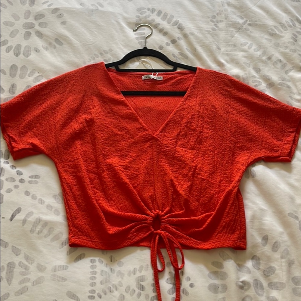 Red crop top